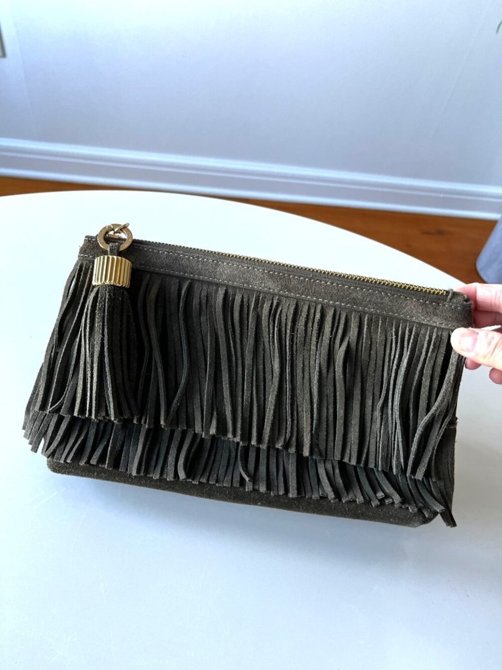 India Hicks‎ Dougal Suede Fringe Clutch